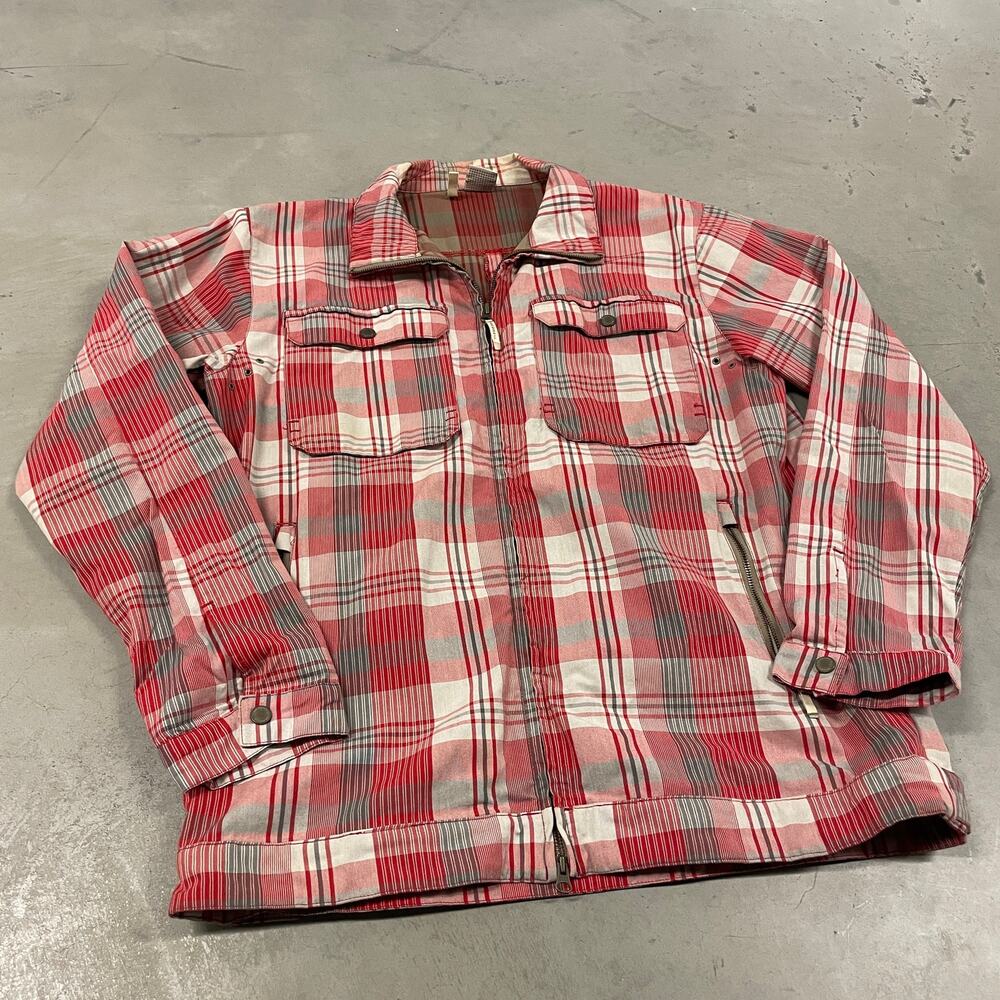 vintage y2k merrell flannel zip up jacket